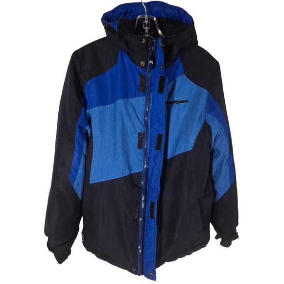 Zero Exposure Youth Ski Snowboard Jacket Blue‎ Black Hooded Winter Size 18/20 - Picture 2 of 14